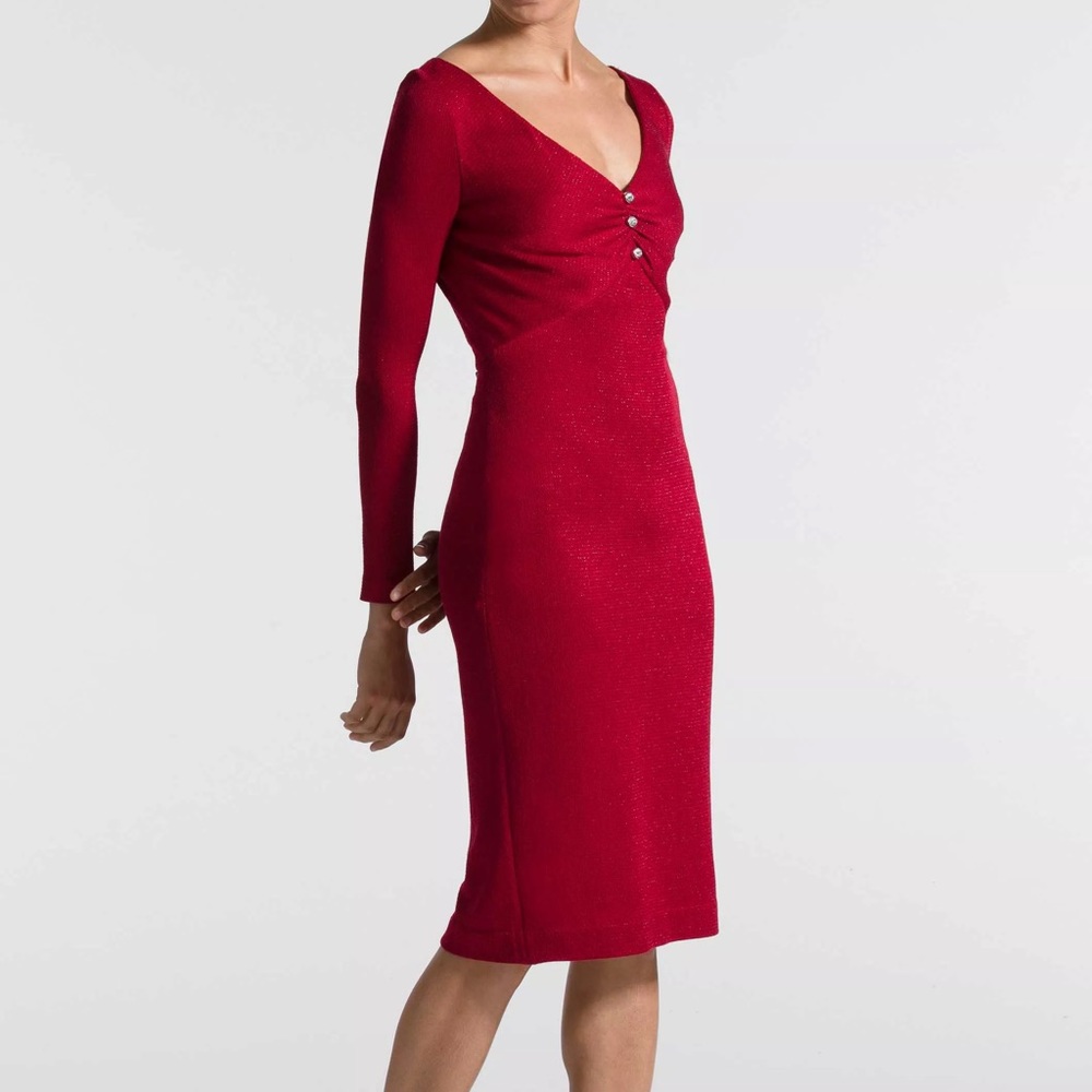 NWOT St John Evening Shimmer Long Sleeve Dress